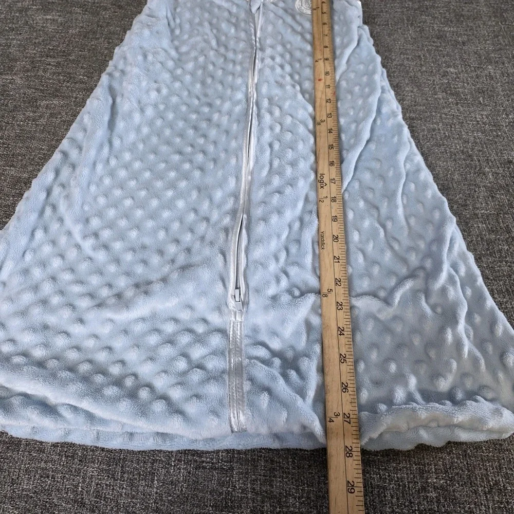 Halo SleepSack Baby Wearable Blanket Blue Dot Embossed Plush Size Medium 6-12M